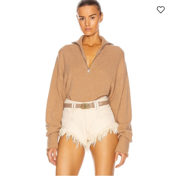 Marissa Webb Sweaters - MARISSA WEBB Women's Tan Half-Zip caramel Sweater Size S oversized